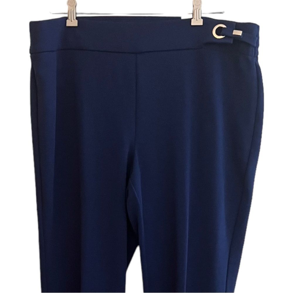 Chico's Blue Trousers Pull-on Textured Waffle sz 16 (3R Chico Sizing) NEW 🏷 - Picture 8 of 13